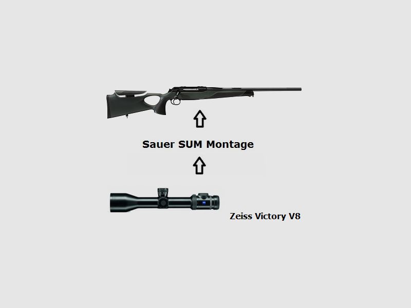 Sauer 404 Synchro XT + Zeiss V8 ASV + Montage + ... Komplettpaket