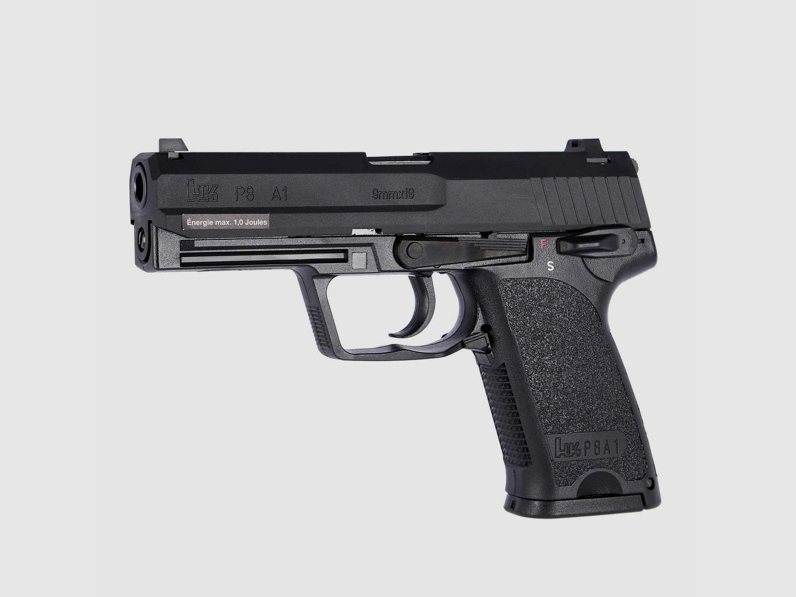 Komplettset VFC Heckler & Koch P8 A1 Softair-Pistole Schwarz Kaliber 6 mm BB Gas Blowback (P18)
