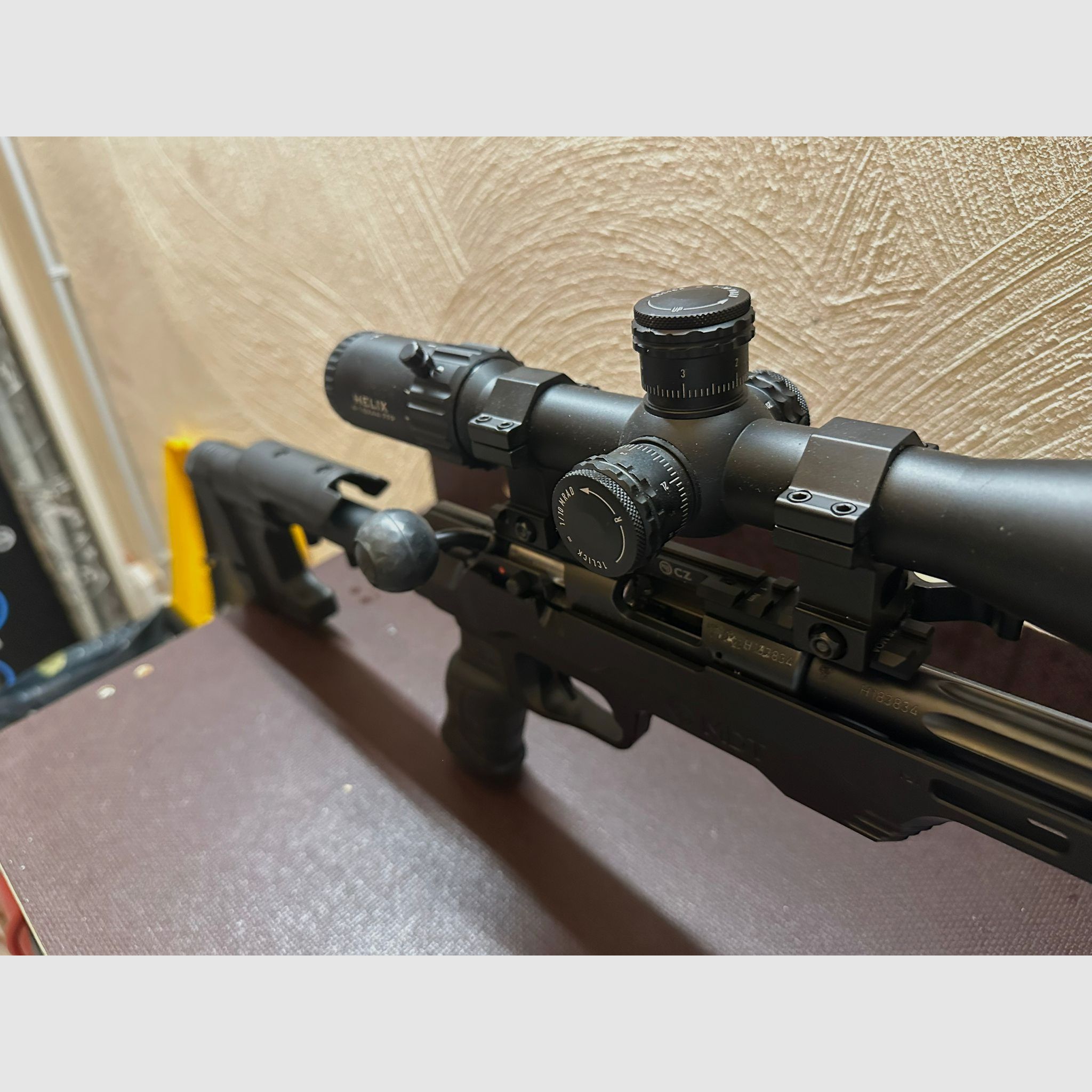 CZ 457 MDT Chassis .22 lr – Compleet pakket inclusief Element Optics & Fortmeier – Als nieuw!