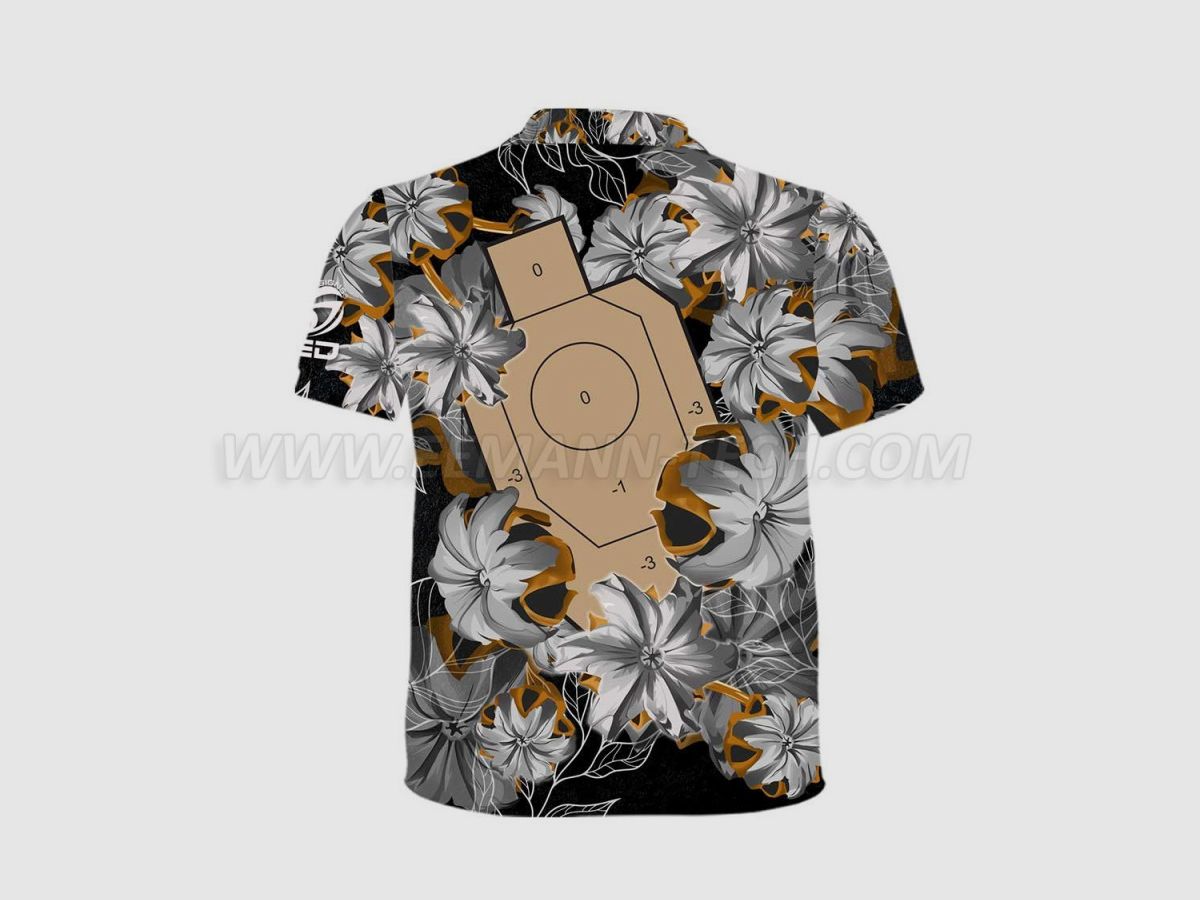 DED Black Bullet Floral IDPA Ziel T-Shirt, Größe: M, Benutzerdefinierter Name: Kein Name, Kleidungstyp: Damen, Bild 2 von 3
