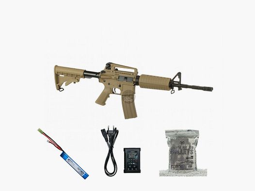 SET !!! Softair - Fusil - G & G M4 CM16 Carabine - à partir de 14 ans, sous 0,5 J - Désert