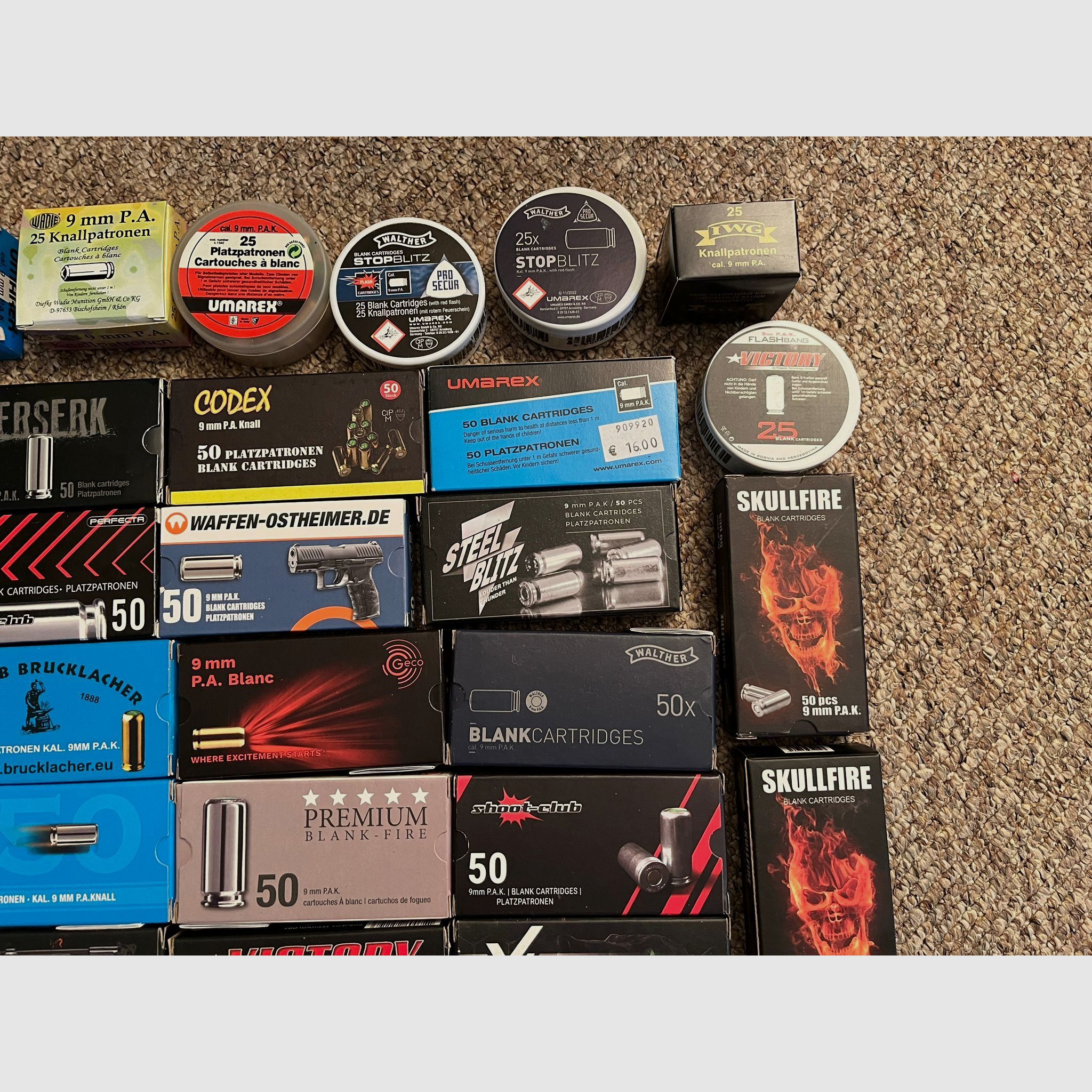 9mm PAK Platzpatronen Sammlung