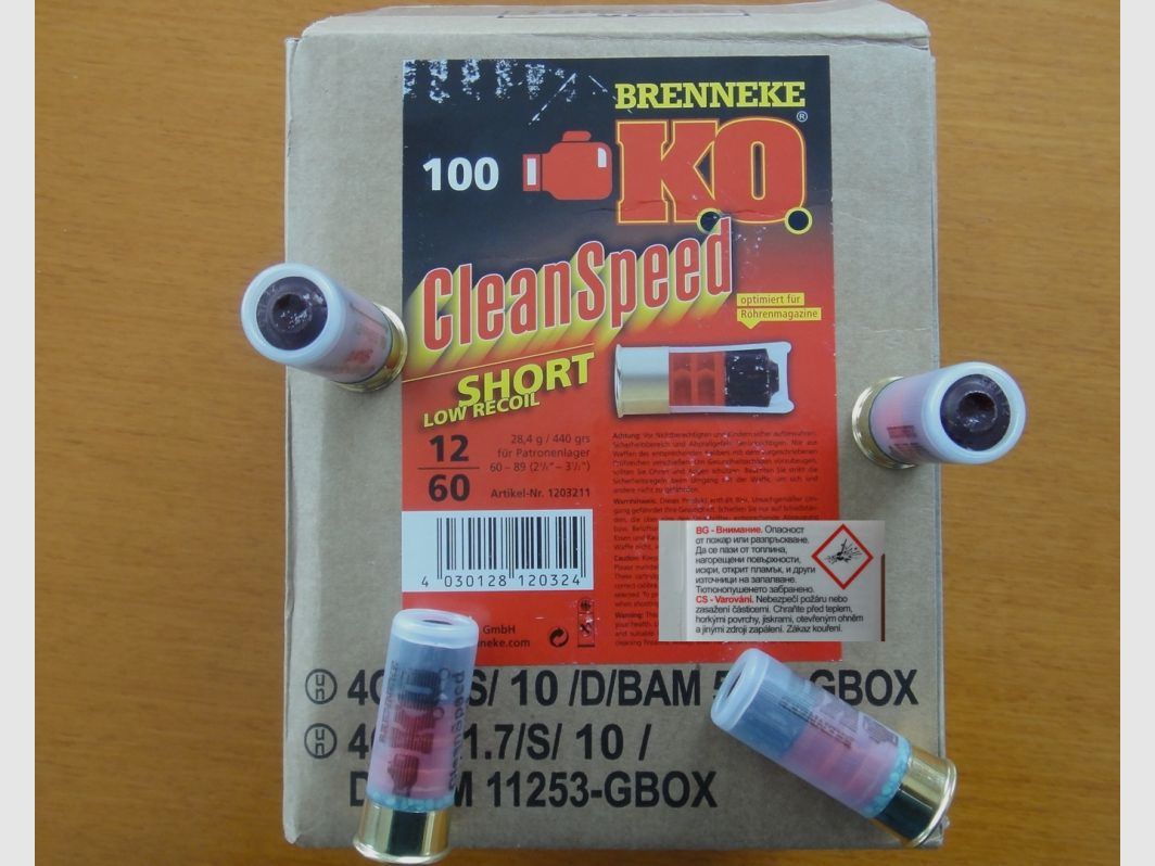 Brenneke 100 Stück,Brenneke CleanSpeed Short 12/60