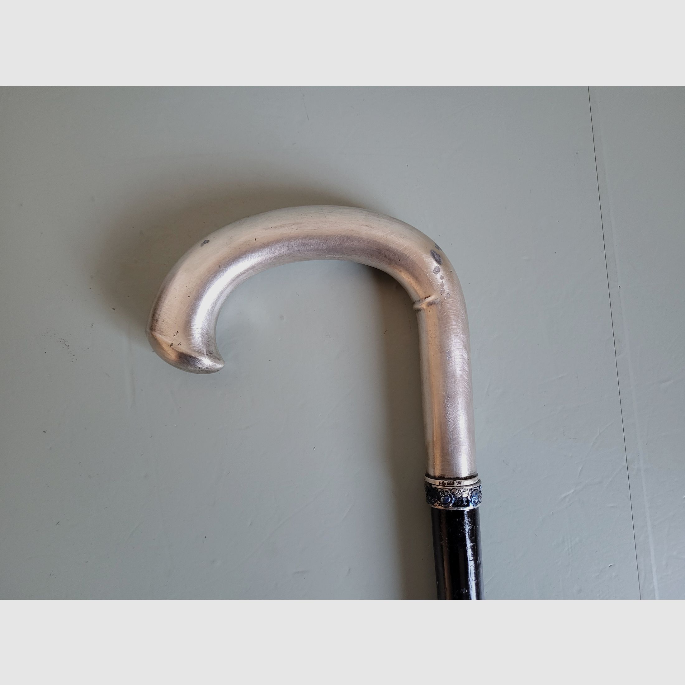 Altes Spazierstock - 800 Silber - Ebenholz - A. Stürm Wien - 1920er Jahre - Österreich