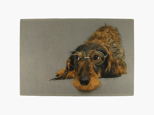 Fußmatte Dackel mit Brille 75x50cm