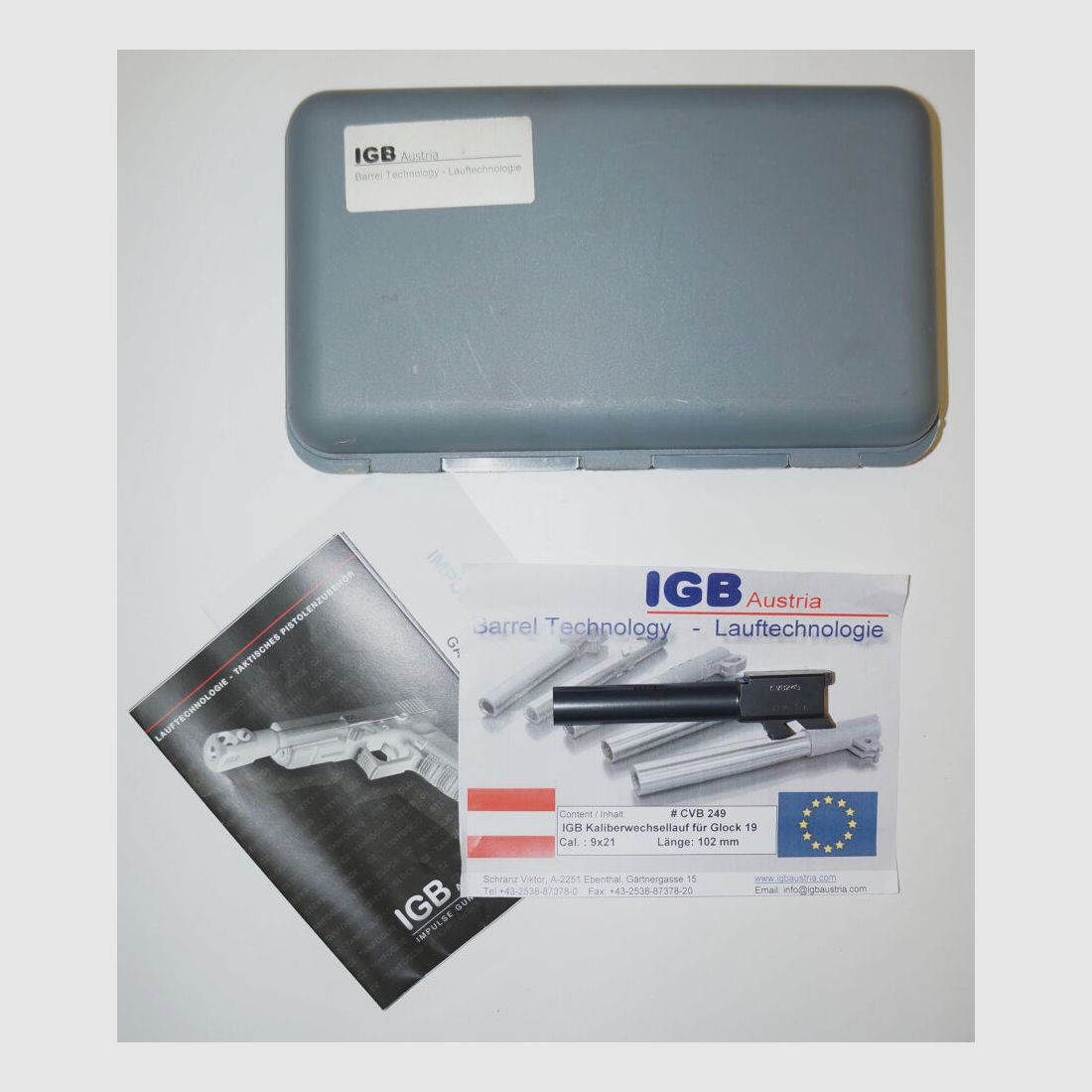 IGB Glock conversion barrel IGB for pistol Glock 19C in caliber 9x21 including accessories, image 1 of 6