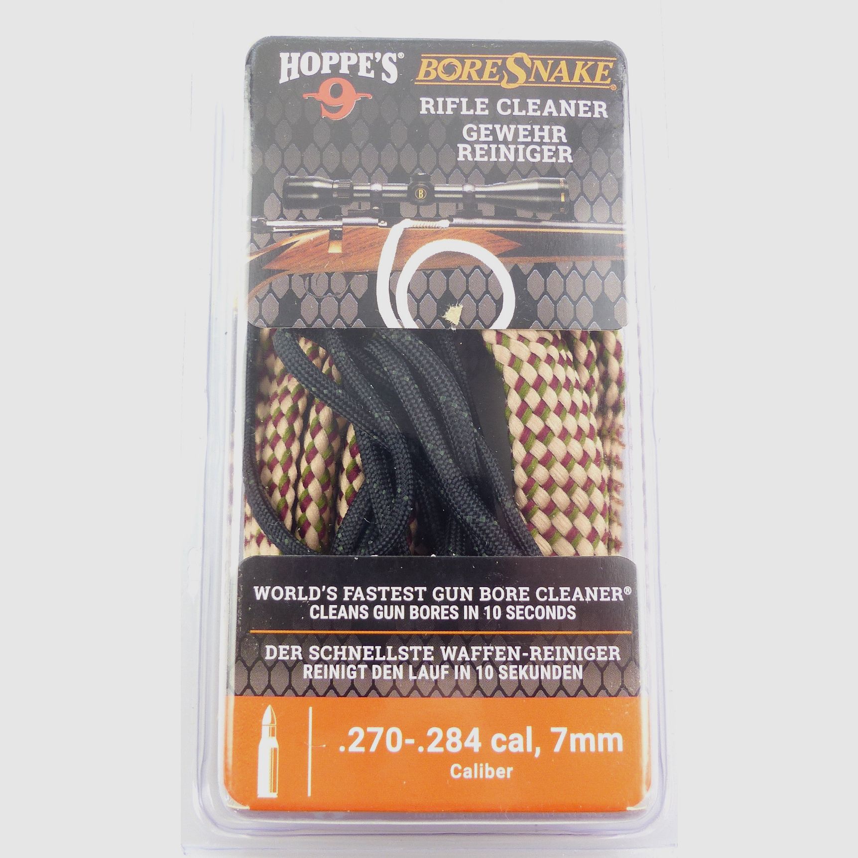 Hoppe's BoreSnake barrel cleaner for caliber .270-.284, 7mm