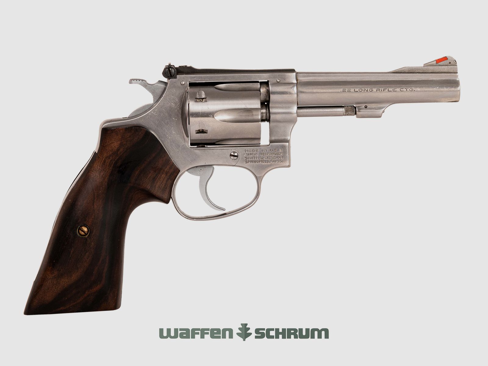 Smith & Wesson 63 , Holzgriffschalen, verstellbare Visierung, Kurzw.-Futteral, .22lr