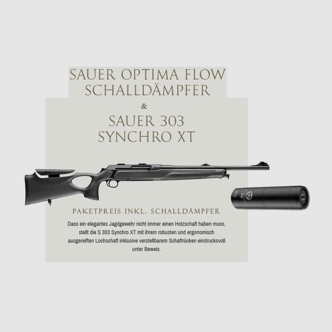 J.P. Sauer & Sohn SAUER S303 SYNCHRO XT Gen II + Optima Flow silencer