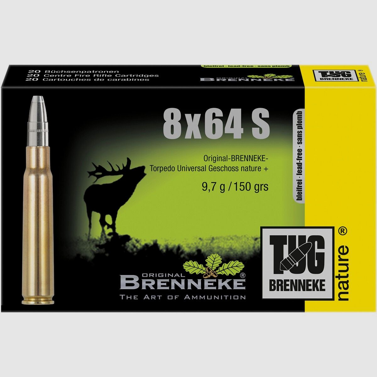 Brenneke 8×64 S TUG nature + 9,7g/150grs. – 20 Stk.