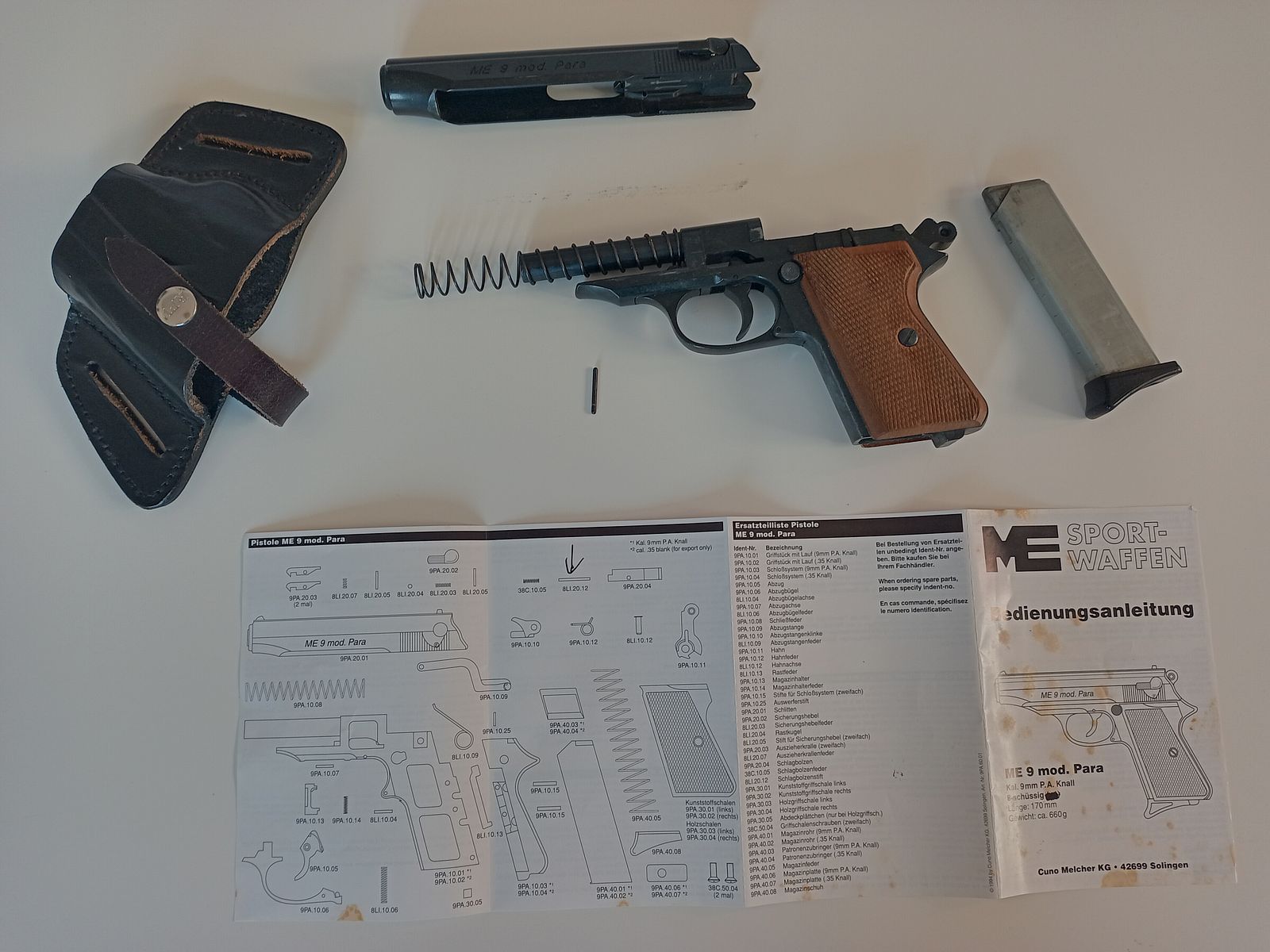 Schrikkogelpistool ME 9 Model Para - lees alstublieft!