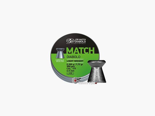 Plombs 4.5 mm JSB Match Green Diabolo Light Weight 4.49