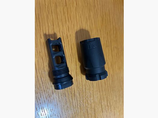 Breek Arms 2BO 2 Port Muzzle Brake .223/556 Bremse Kompensator + Blast Deflector