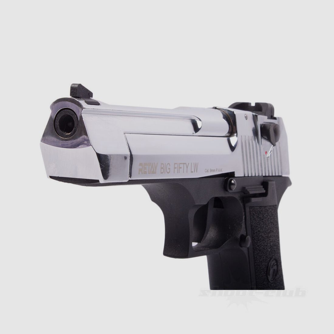 Retay	 Big Fifty LW Schreckschusspist 9mmP.A.K Hochglanz-Chromfinish