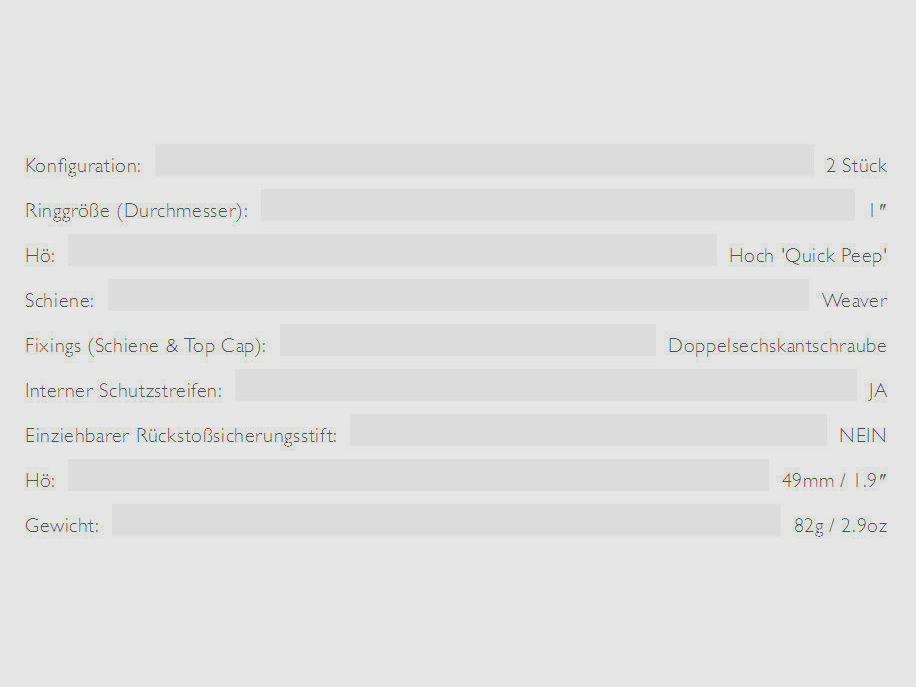 HAWKE 22114 25,4mm Ringmontage Hoch für Weaver Schiene Zielfernrohr