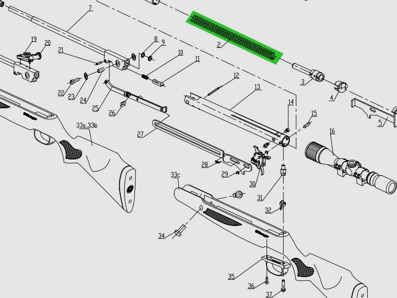 Original Standardfeder fĂĽr Luftgewehr Stoeger X50