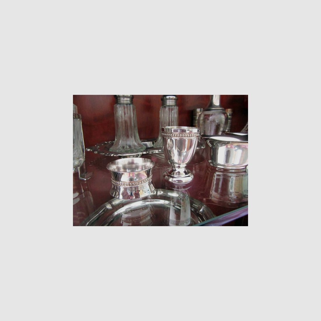 Christofle Silber Eierbecher Serviettenring Perles Antik Vintage