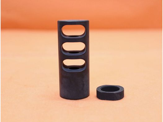 DPMS SR-25: Muzzle Brake/ Comp Miculek 5/8-24 DPMS .308 incl. locking nut (60669) muzzle flash suppressor/ compensator