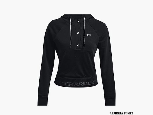 UNDER ARMOUR – WOMEN – RIVAL FLEECE MESH HOODIE Black / White – 001