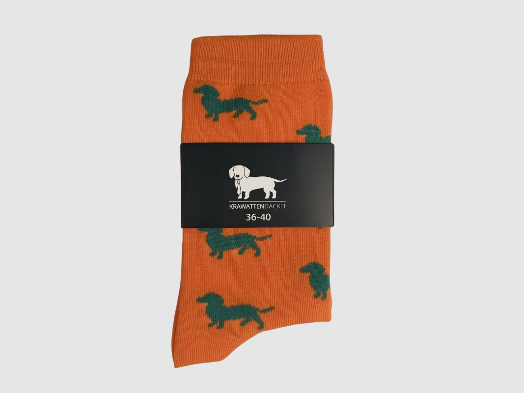 Chaussettes teckel teckel orange