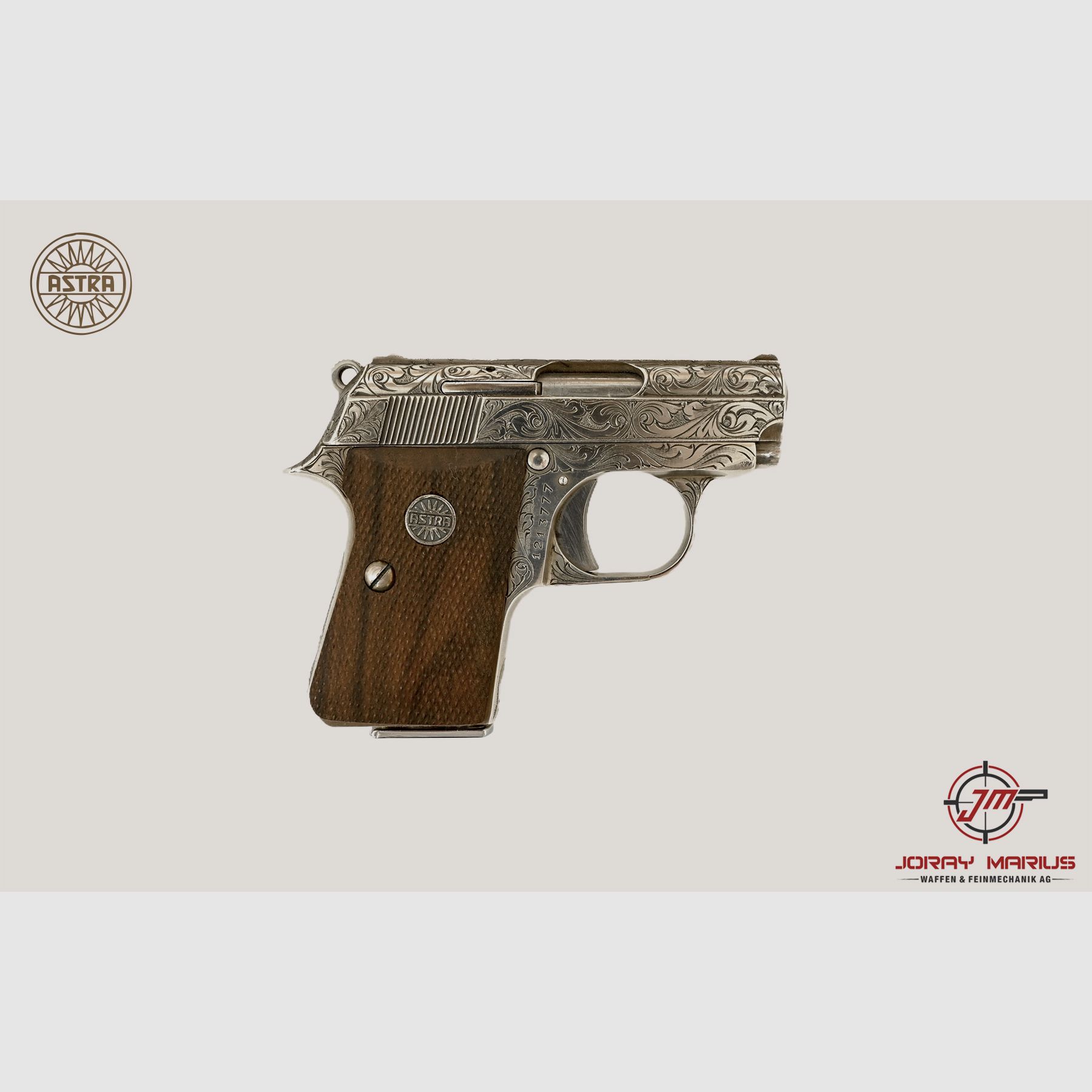 Astra CUB 6.35 Browning, gravé et plaqué argent, image 1 sur 2