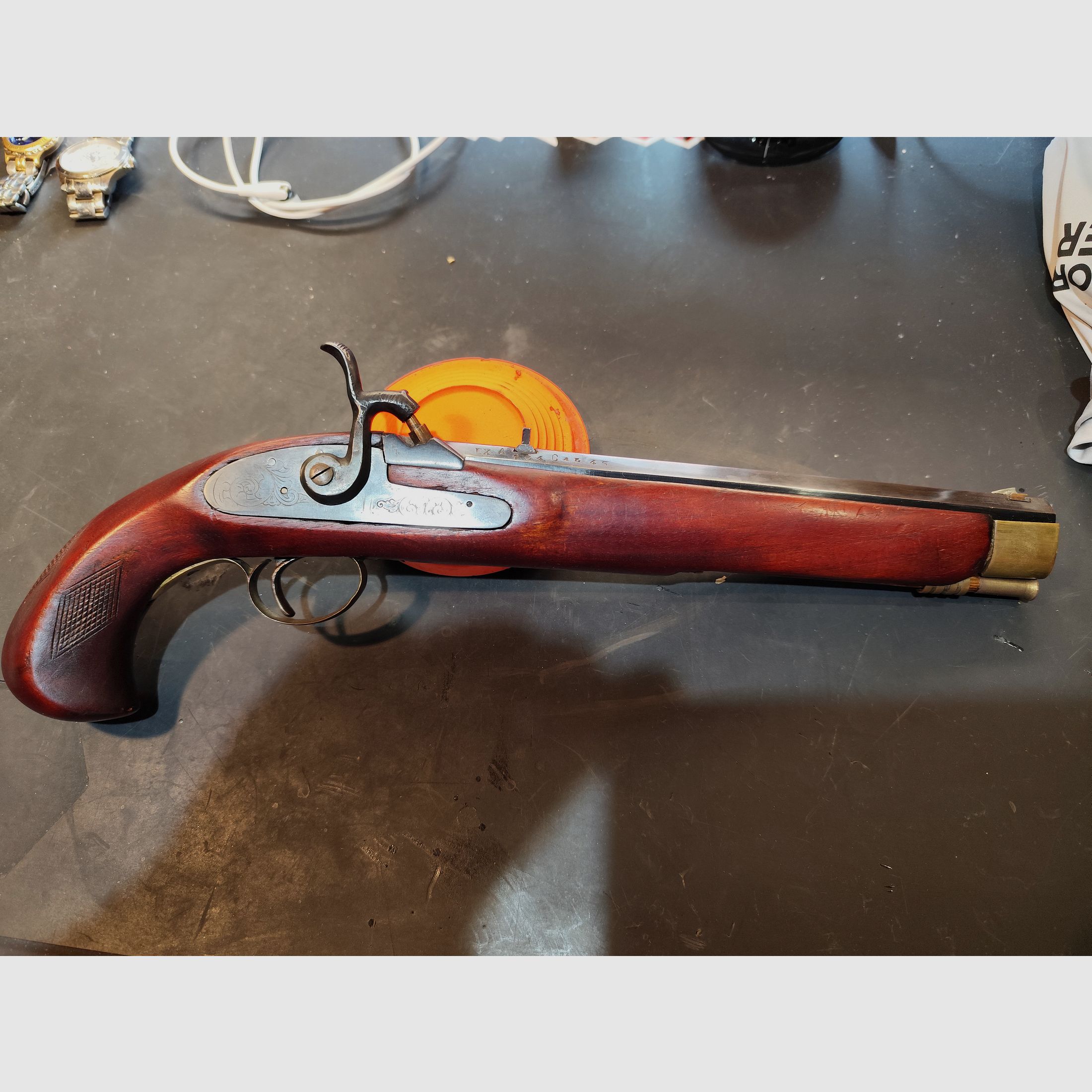 Front-loading pistol percussion Derringer .45 + .41 black powder