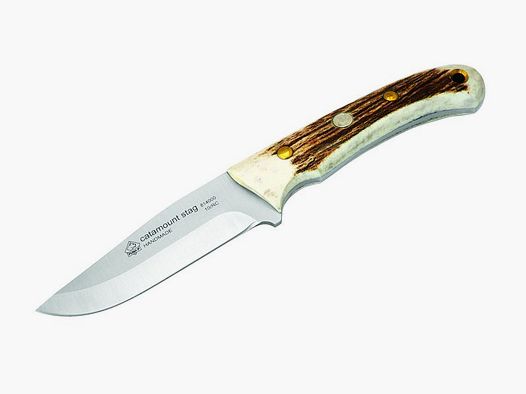 Puma IP Catamount Stag, 440 C, deer horn leather sheath, Puma No. 814000
