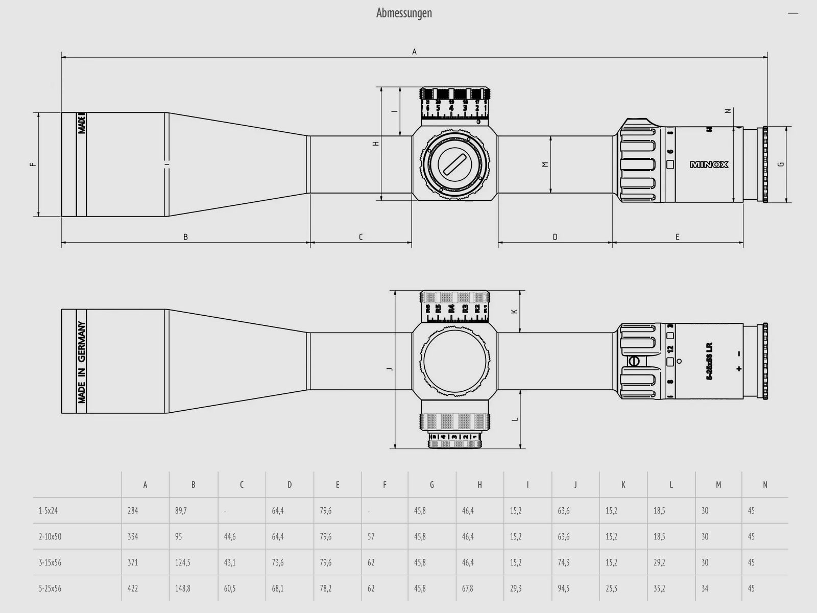MINOX 80107665 Zielfernrohr Long Range 5-25x56