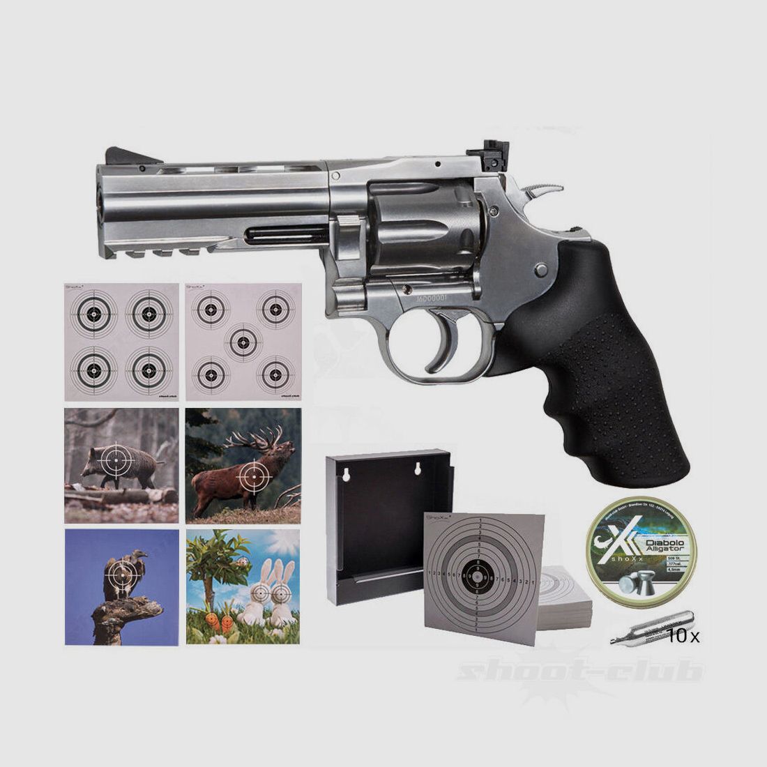 ASG	 Dan Wesson 715, 4 Zoll 4,5mm Silber Zielscheiben Set