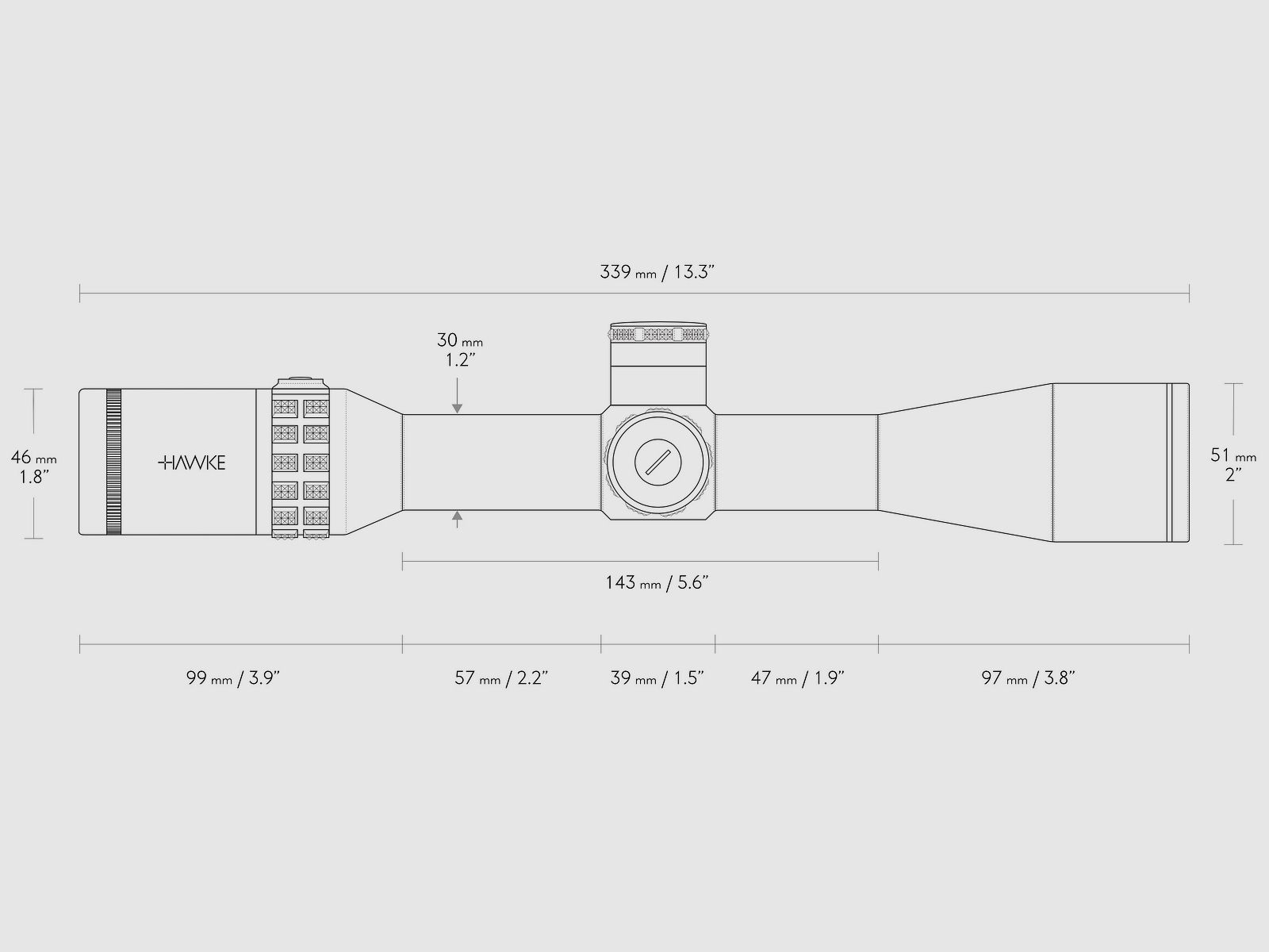 Hawke 17150 Sidewinder 30 SF 6.5-20x44 Zielfernrohr 20x HALF MIL