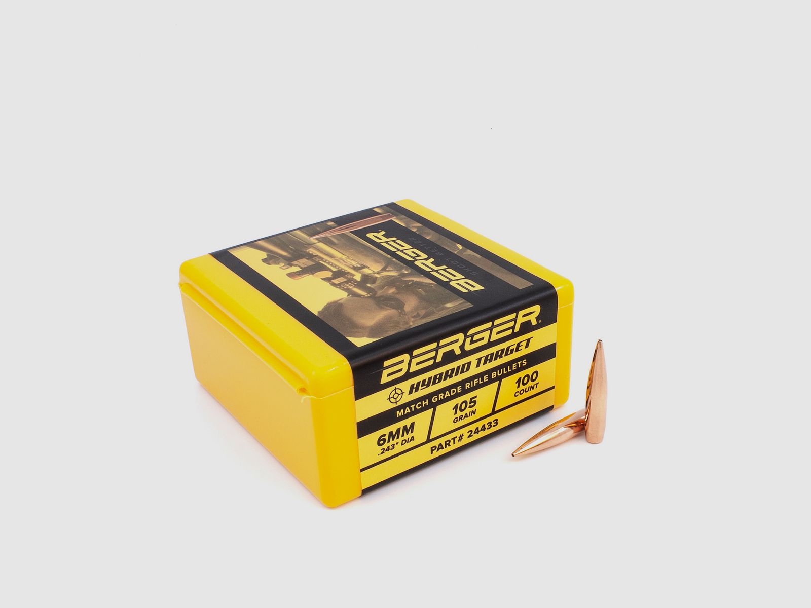 Berger Geschoss 6mm/.243 Hybrid Target 105GR 100 Stück