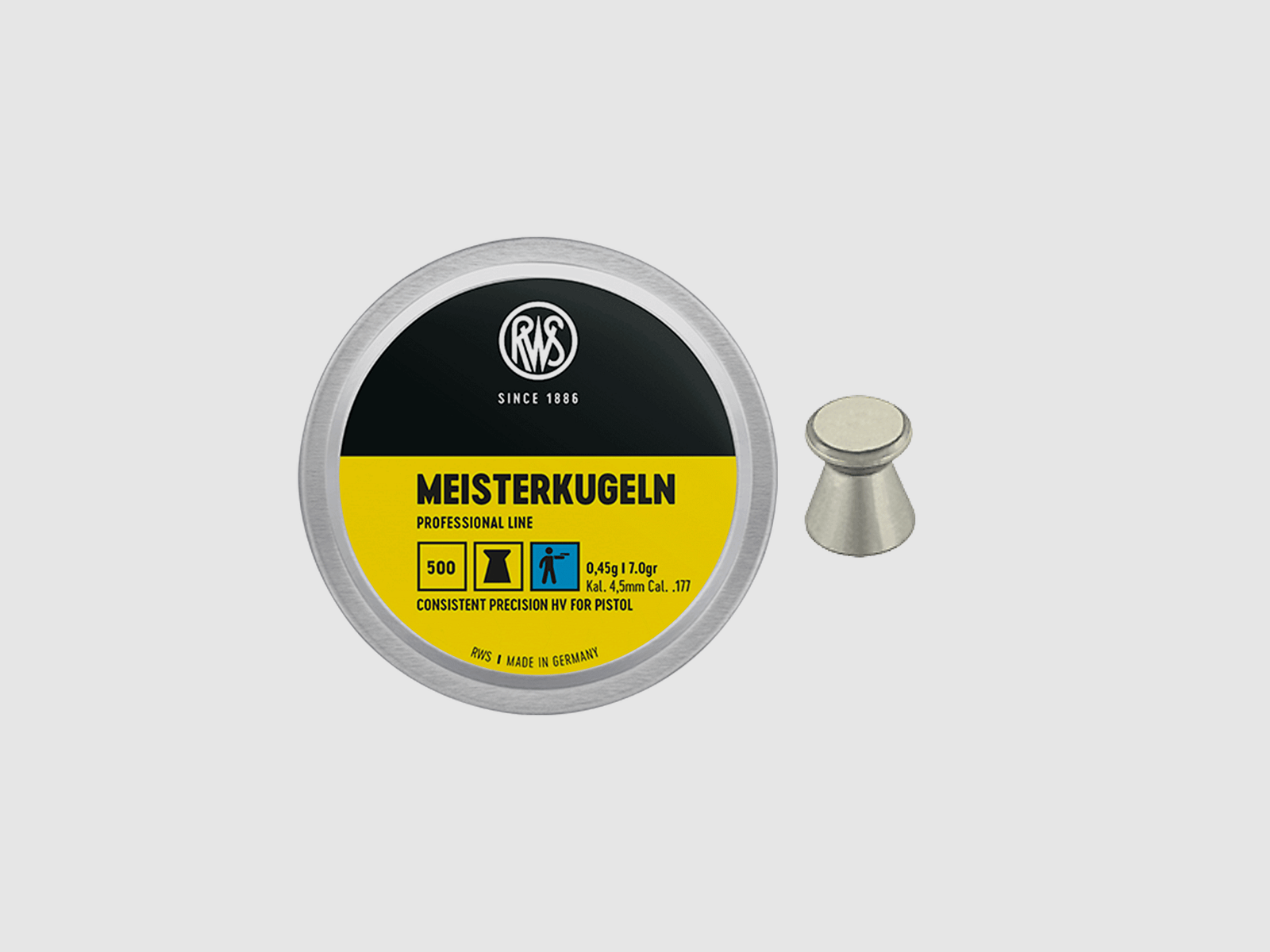 RWS – MEISTERKUGELN PROFESSIONAL LINE 0,45g | 7,0gr kal. 4,5mm .177 | (500 stuks)