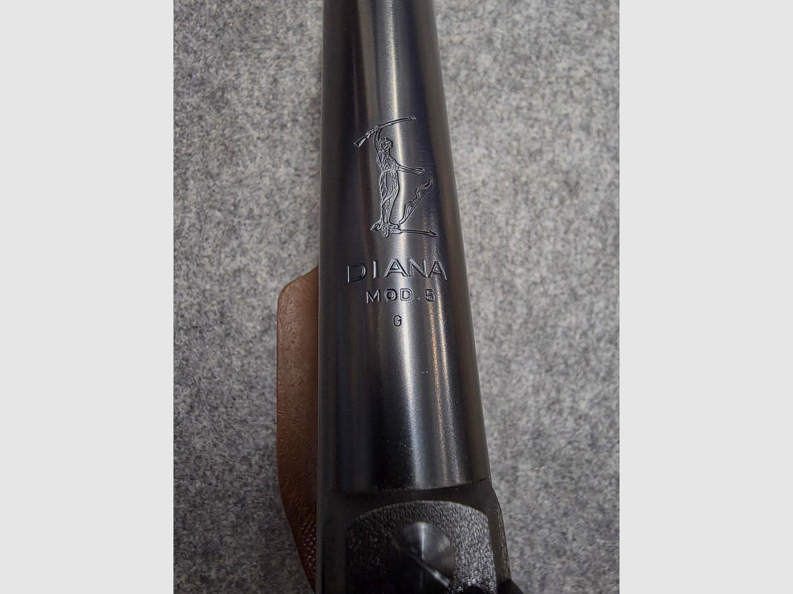 Para coleccionistas, pistola de aire comprimido Diana modelo 5 G pistola Cal. 4,5mm Diabolo Knicker en estado como nueva