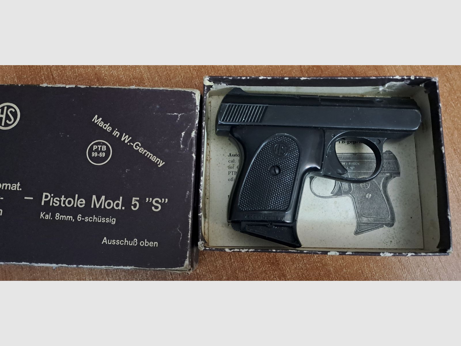HS Mod.5 S pistolet startowy kal. 8 mm Knall/ PTB 99-69 z 1971 roku!