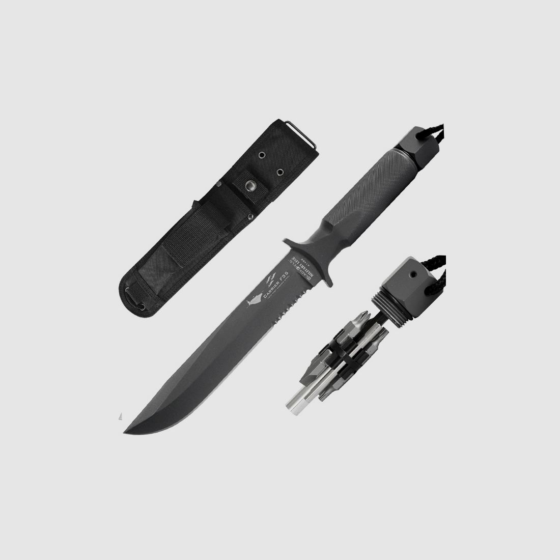 Einsatz-Messer mit Bit Werkzeug im Griff Hechtklinge