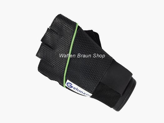 Guante de tiro sin dedos Gehmann para la mano izquierda Talla S Negro/ Verde