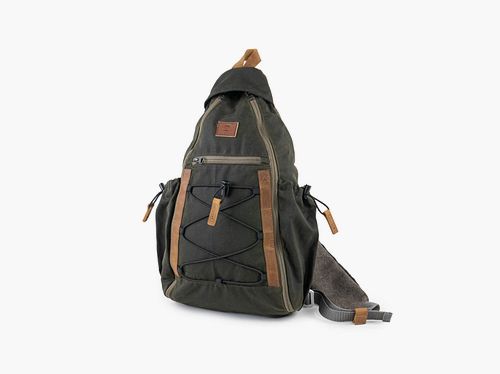STEINKAUZ-Schultertasche "Querkopf", Waxed Cotton, Oliv