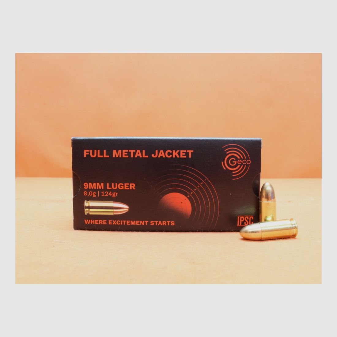 GECO cartridge GECO 9mmLuger 124grs FMJ (2318629) VE 50 cartridges (9mmPara/9x19)