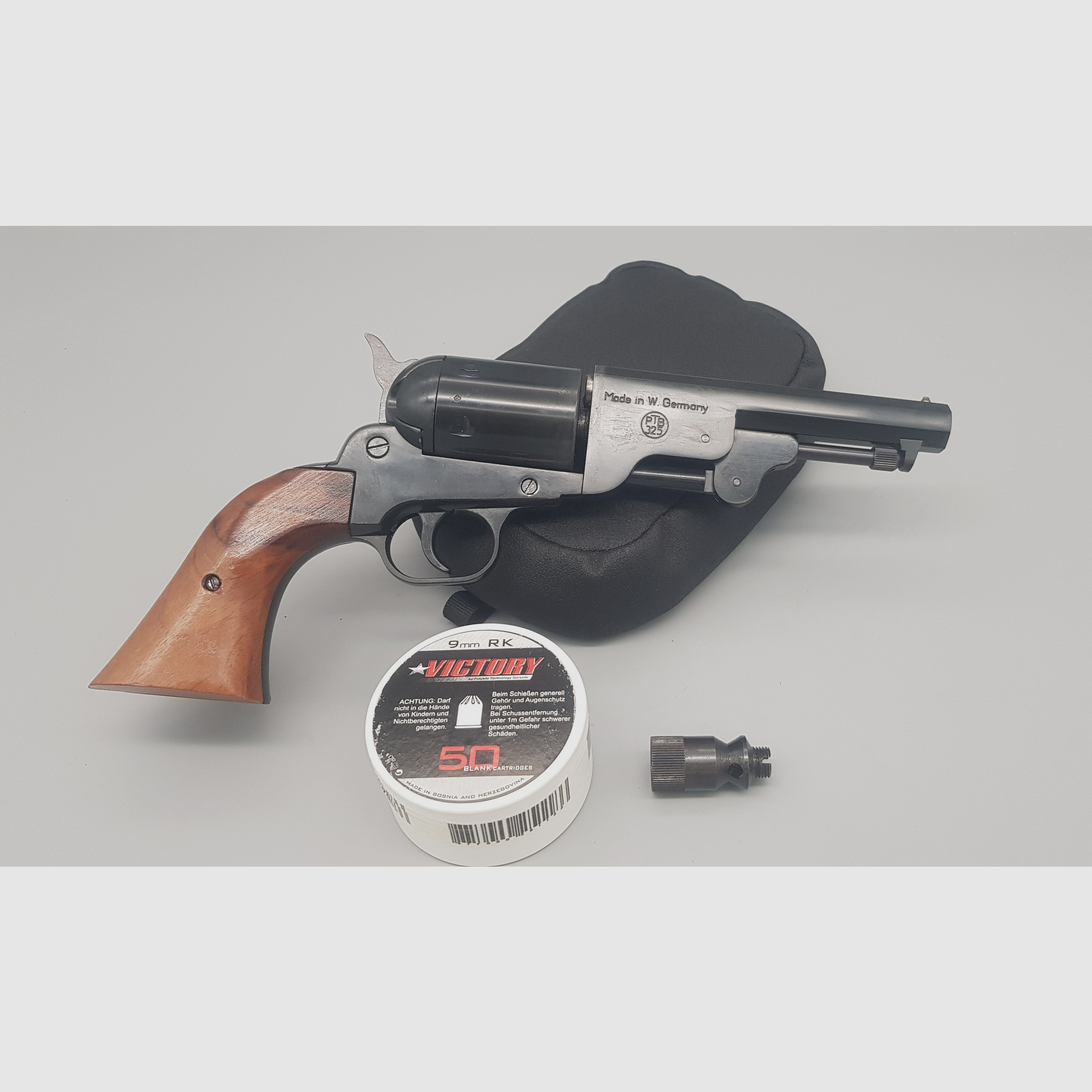 Reck Mod. Army Cal. 380 K 9mm RK Single Double  Action Schreckschuss SRS Western  Revolver PTB 325  sehr selten