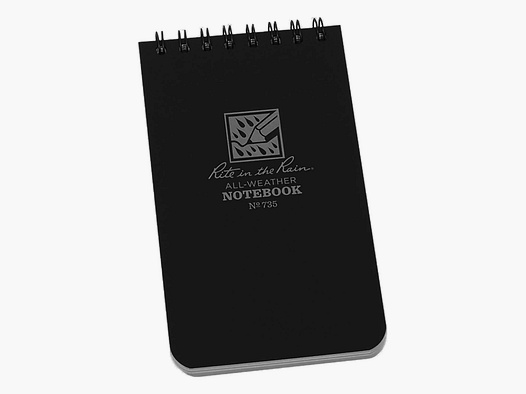 Rite in the Rain Cuaderno de espiral negro n.º 735