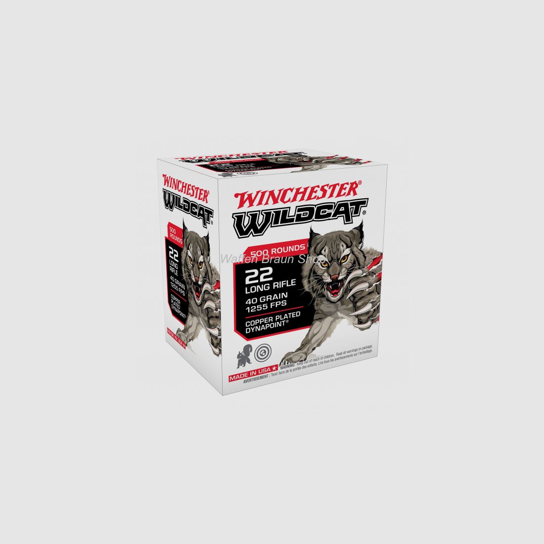Winchester .22LR,WILDCAT,40gr, DYNAPOINT,500 Stück