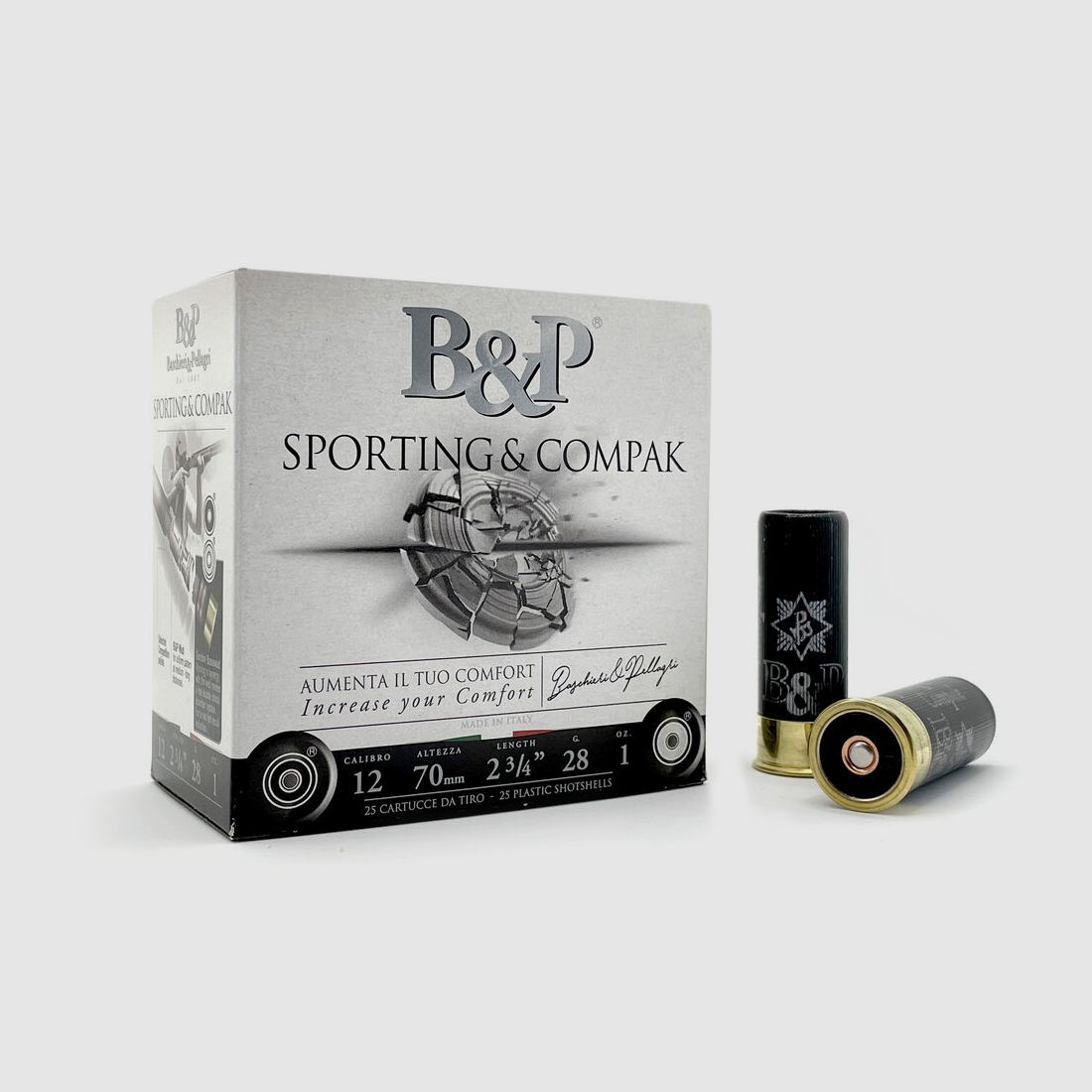 Shotgun shells BASCHIERI & PELLAGRI (B&P) SPORT. COMPAK LR 12 28 G 7.5