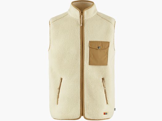 Fjällräven Herren Fleeceweste Vardag Pile Chalk White- Buckwheat Brown