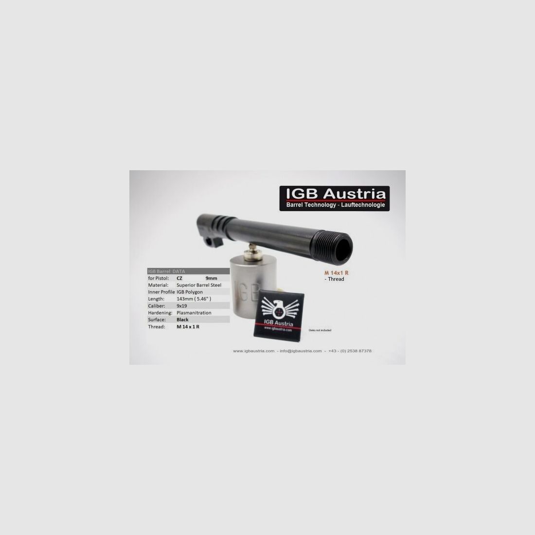 IGB Austria per CZ75/85 -5' canna filettata