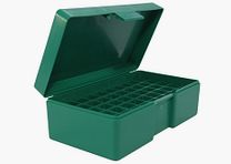 RCBS Scatola per munizioni / scatola per 50 cartucce con coperchio a ribalta grande pistola