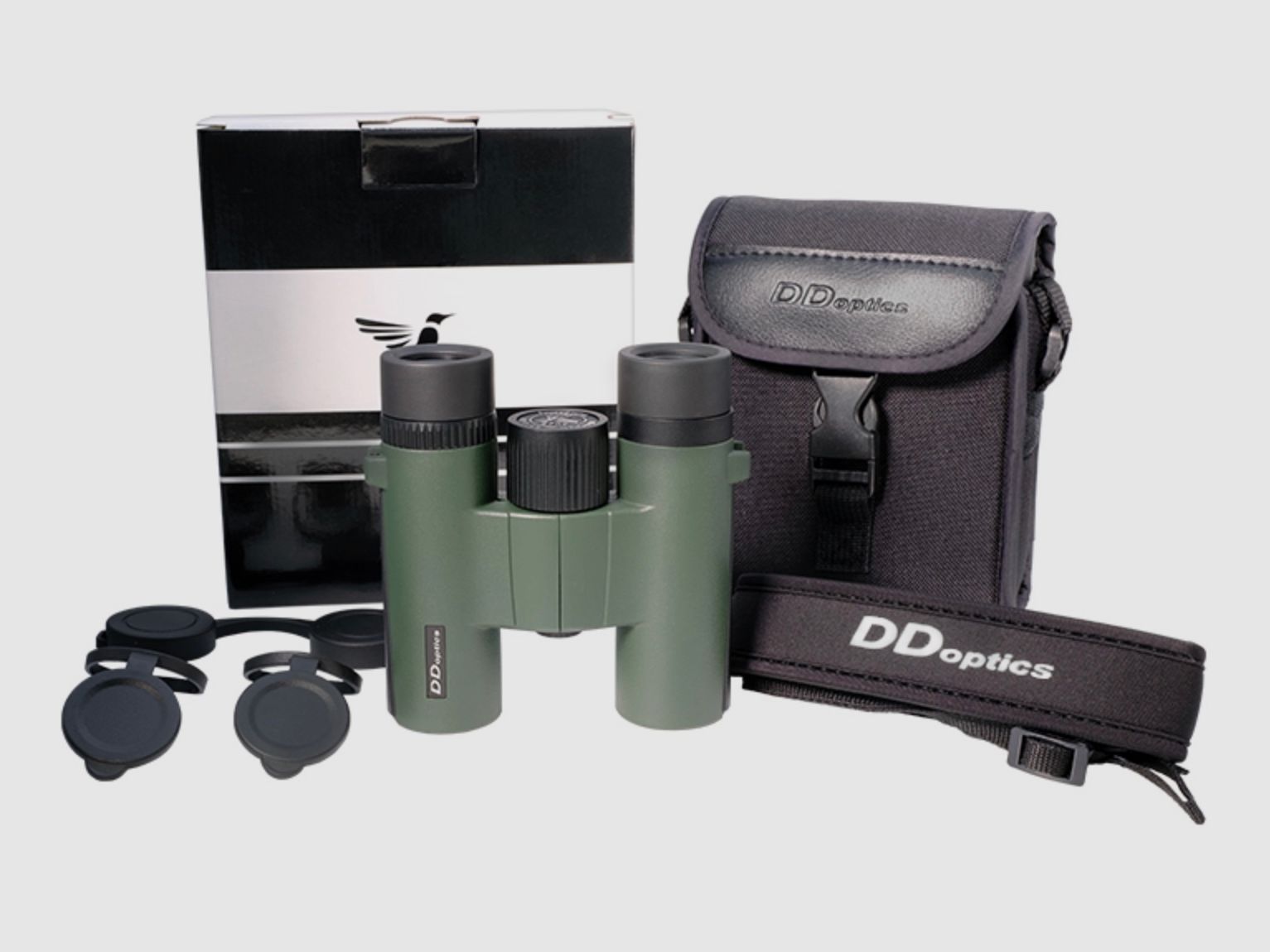 DDoptics 440120036 lornetka Kolibri 10x25 Gen3 zielona z torbą i paskiem na ramię