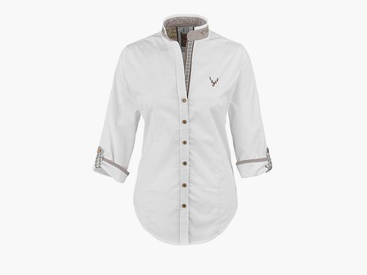 OS-Trachten Long Sleeve Blouse Stand-Up Collar