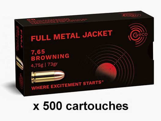 GECO .32ACP (7,65mm) 4.75g 73gr FMJ Full Metal Jacket FMJ x500
