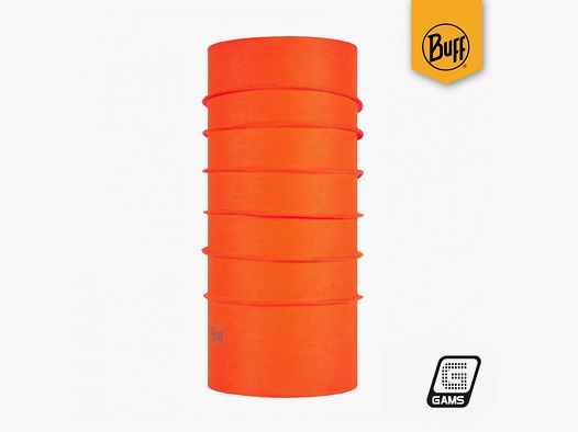 Protector térmico de cuello marca BUFF color naranja fluorescente