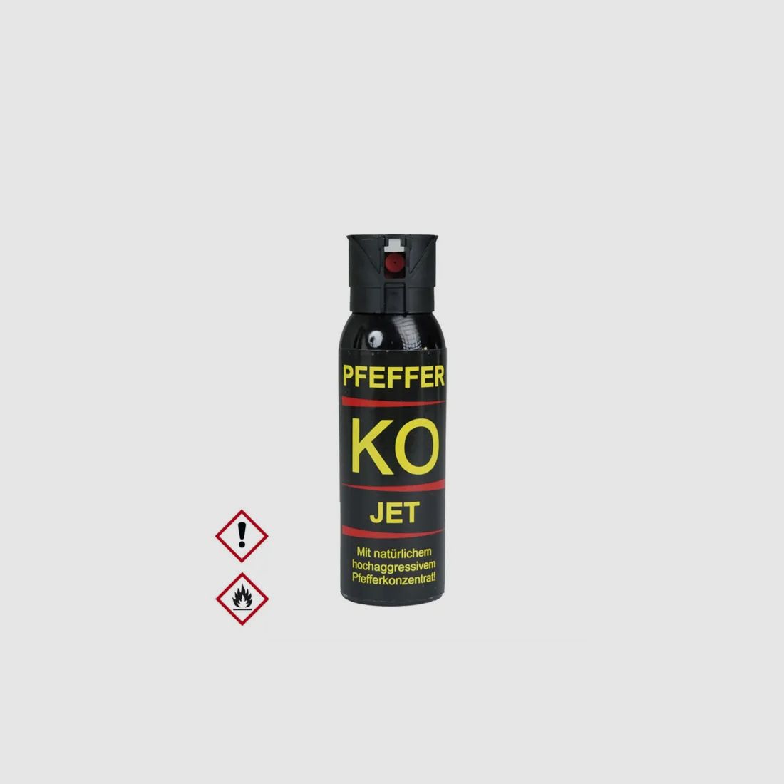 Pfefferspray K.O. JET Direktstrahl – 100ml - 11 % OC / 2,5 Mio. Scoville